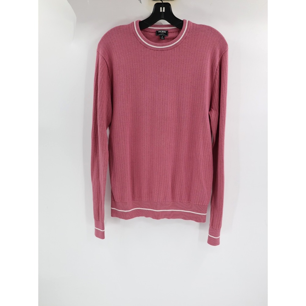 Todd Snyder Sweater Mens Small Cotton Textured Crewneck Long Sleeve Knit pink